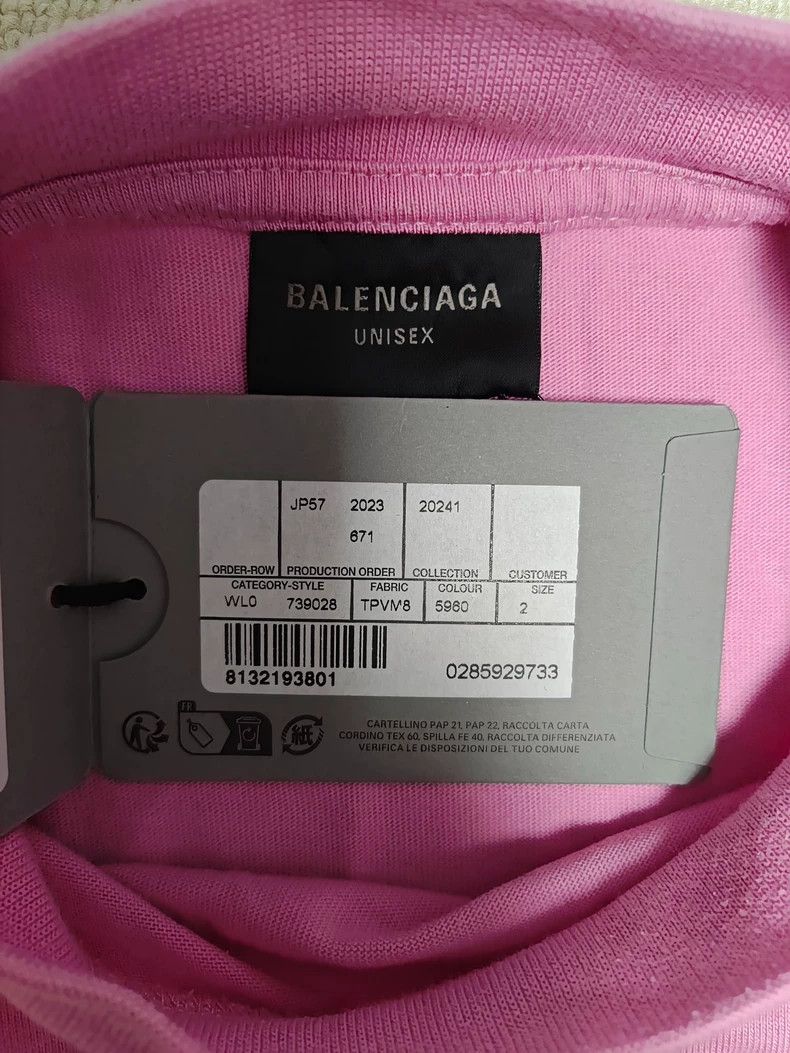 Balenciaga balenciaga pink graphic oversized short sleeve t-shirt Size US S / EU 44-46 / 1 - 6 Thumbnail