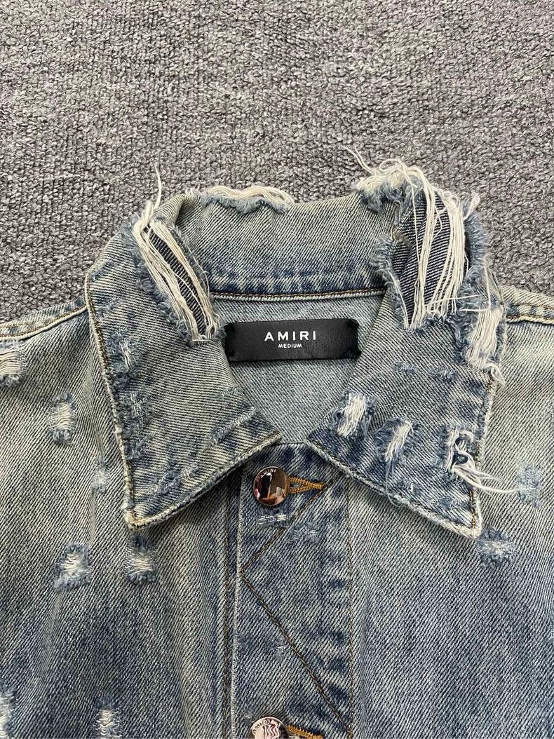 Amiri distressed blue denim jacket by amiri Size US M / EU 48-50 / 2 - 6 Thumbnail