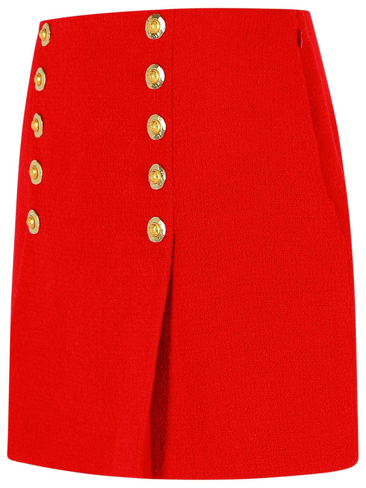 Balmain BALMAIN Short Skirt In Red Virgin Wool Size 28" / US 6 / IT 42 - 2 Thumbnail