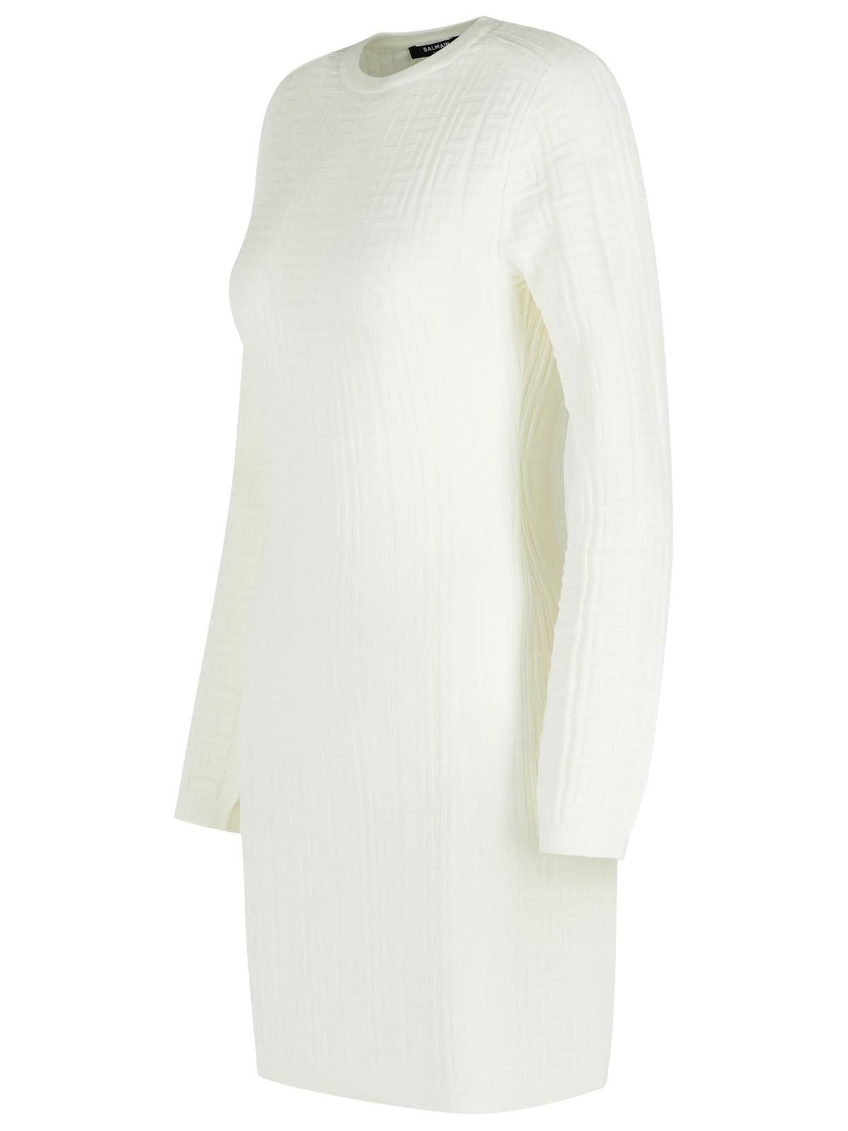 Balmain BALMAIN White Viscose Blend Dress Size M / US 6-8 / IT 42-44 - 2 Thumbnail