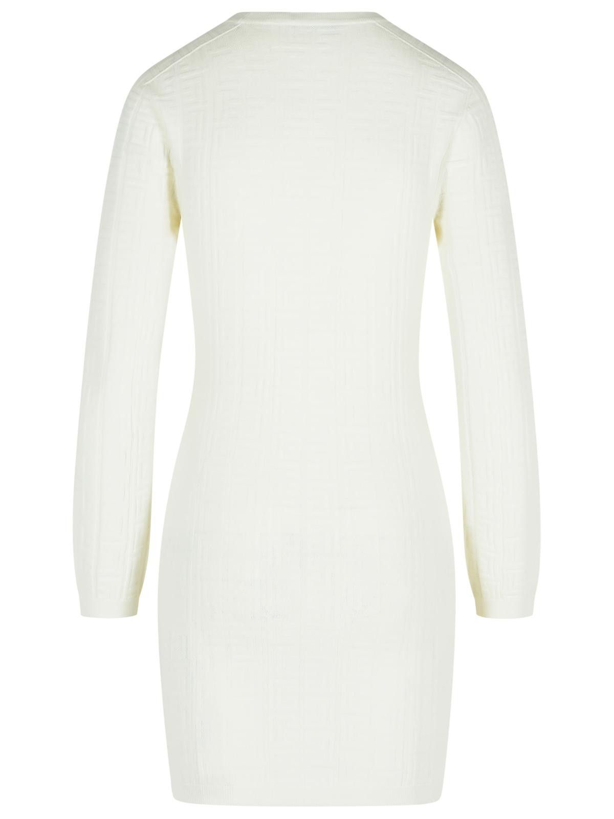 Balmain BALMAIN White Viscose Blend Dress Size M / US 6-8 / IT 42-44 - 3 Thumbnail