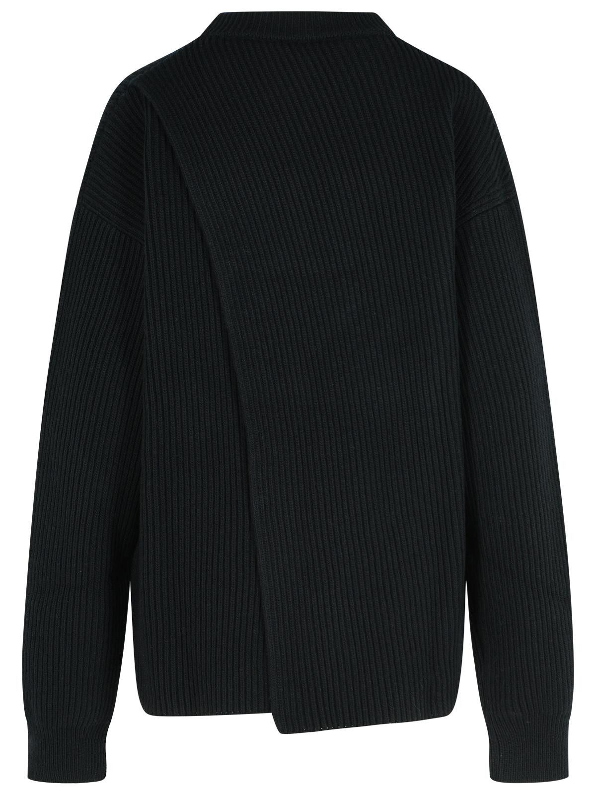 Jil Sander JIL SANDER Black Wool Crew Neck Sweater Size M / US 6-8 / IT 42-44 - 3 Thumbnail
