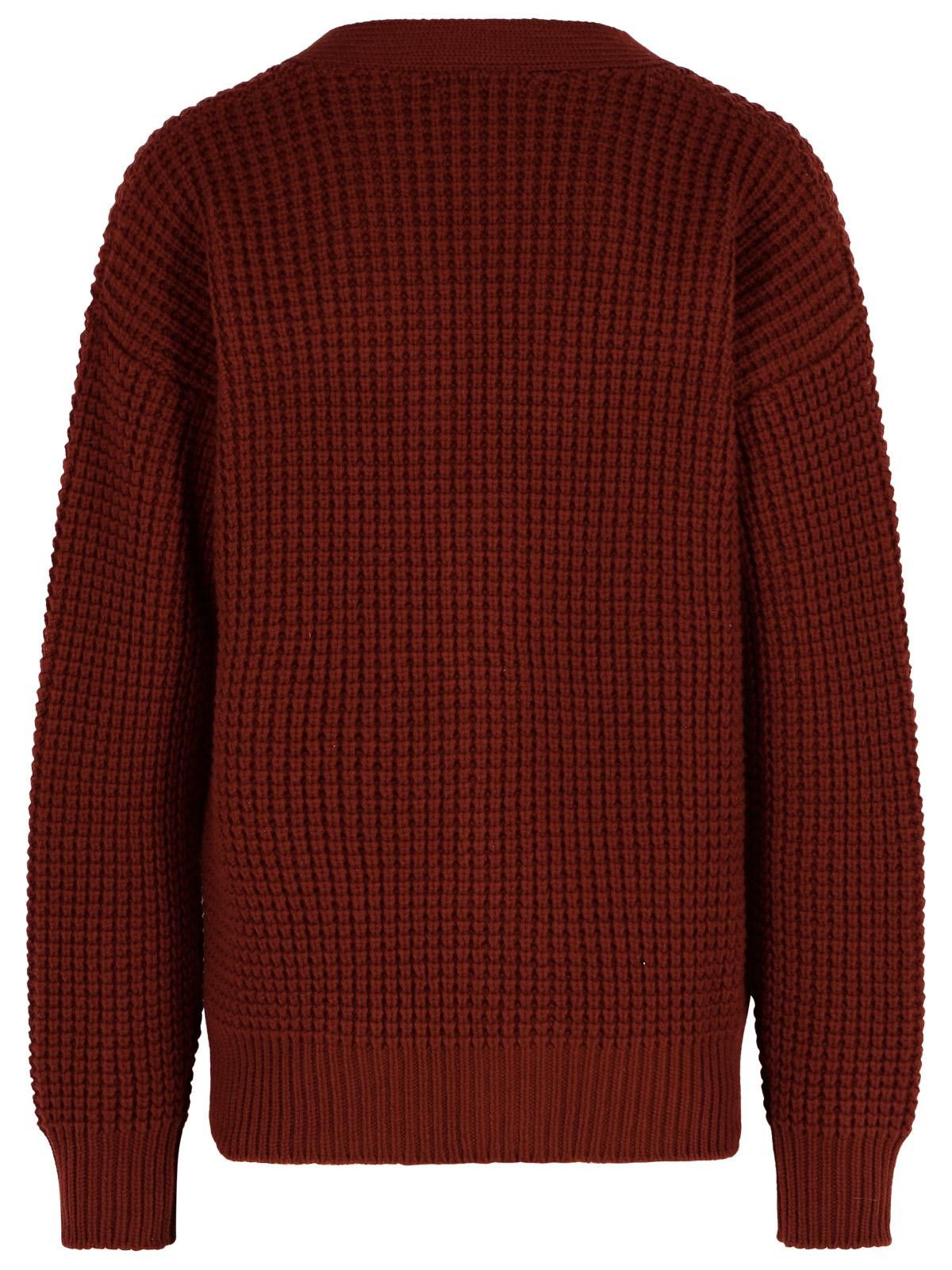 Jil Sander JIL SANDER Burgundy Virgin Wool Cardigan Size US L / EU 52-54 / 3 - 3 Thumbnail