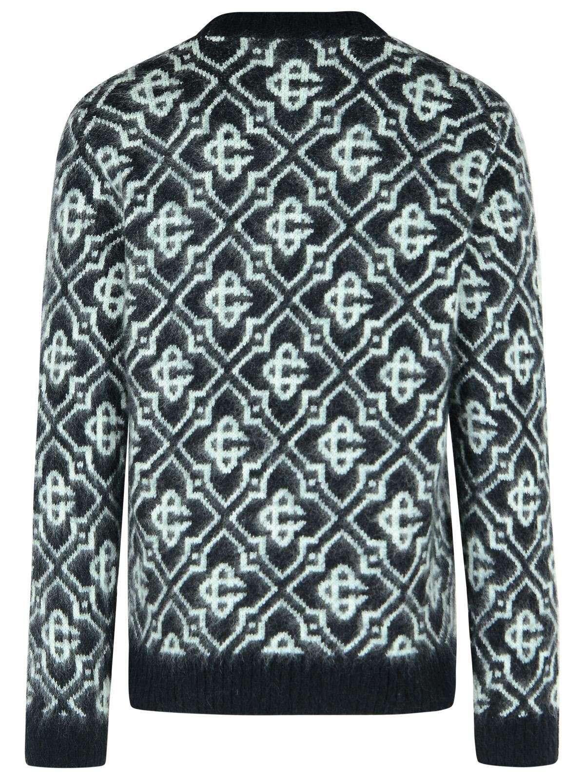 Casablanca CASABLANCA Black Mohair Blend Monogrammed Sweater Size US M / EU 48-50 / 2 - 3 Thumbnail