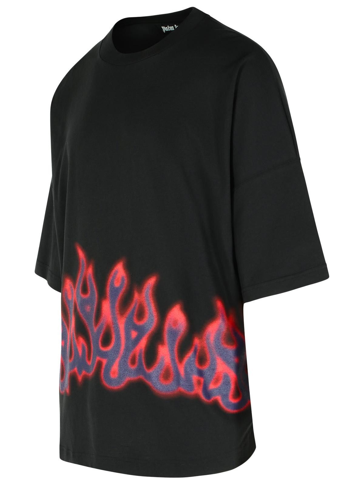 Palm Angels PALM ANGELS 'Flames' Black Cotton T-Shirt Size US L / EU 52-54 / 3 - 2 Thumbnail