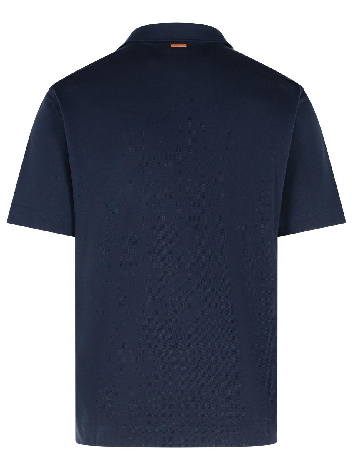 ZEGNA 'Pure' Blue Cotton Polo Shirt