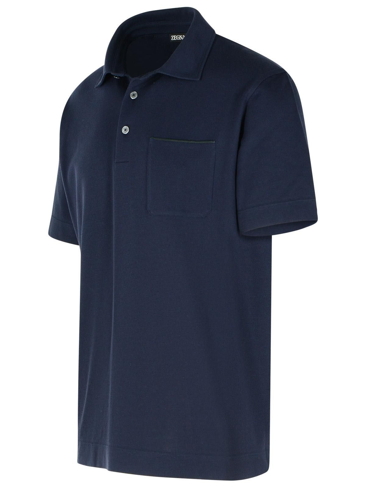 ZEGNA 'Pure' Blue Cotton Polo Shirt