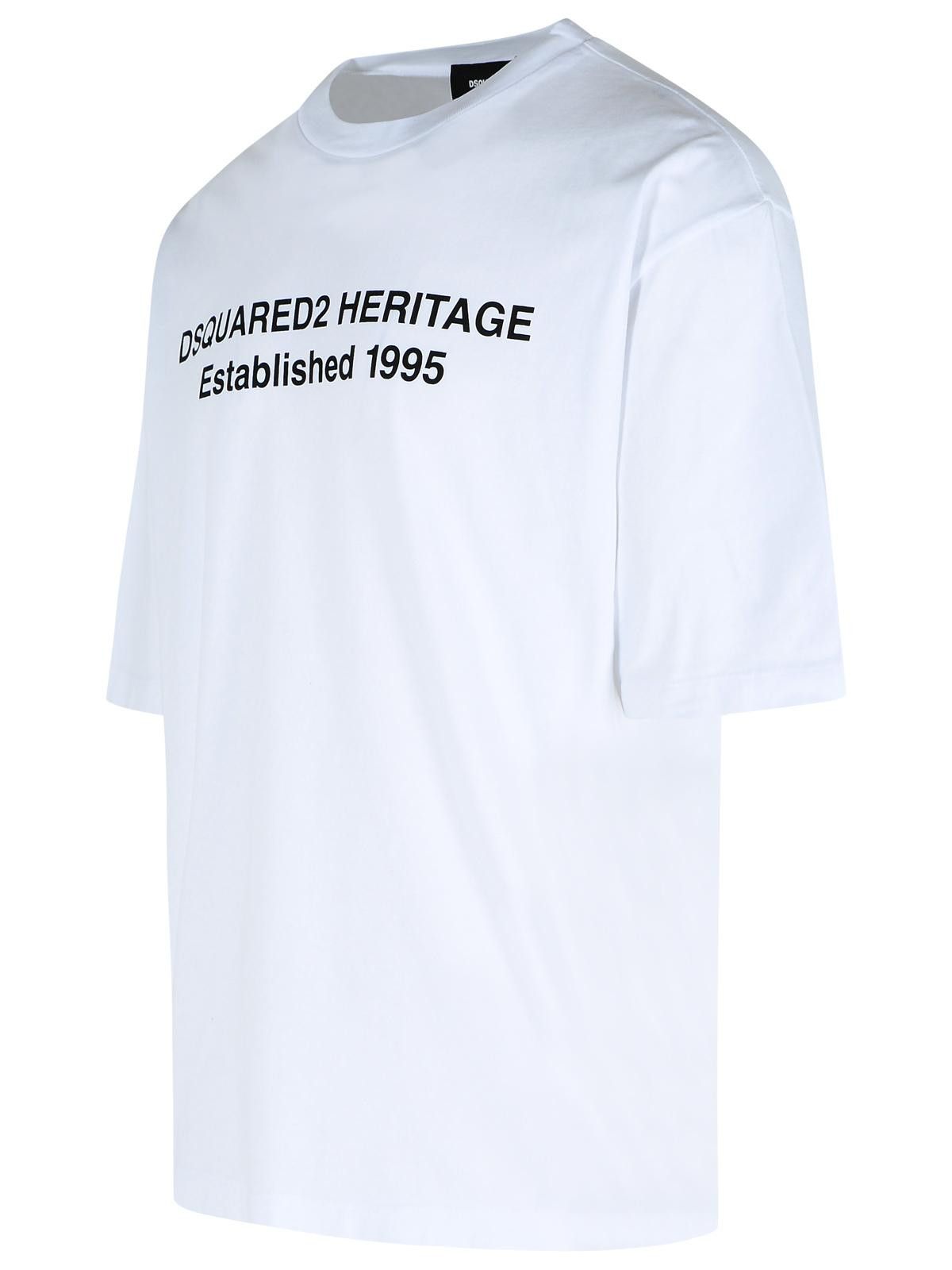 Dsquared2 DSQUARED2 'Heritage' White Cotton T-Shirt Size US L / EU 52-54 / 3 - 2 Thumbnail