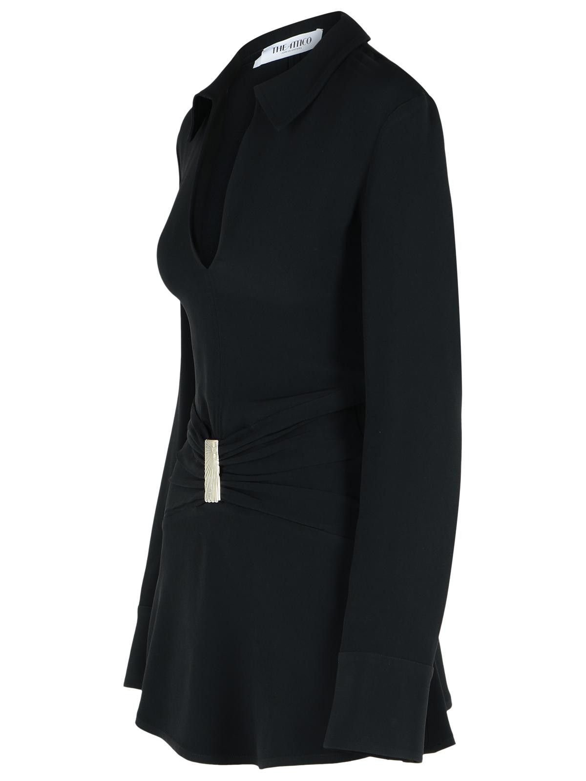 The Attico THE ATTICO Black Viscose Blend Mini Dress Size M / US 6-8 / IT 42-44 - 2 Thumbnail