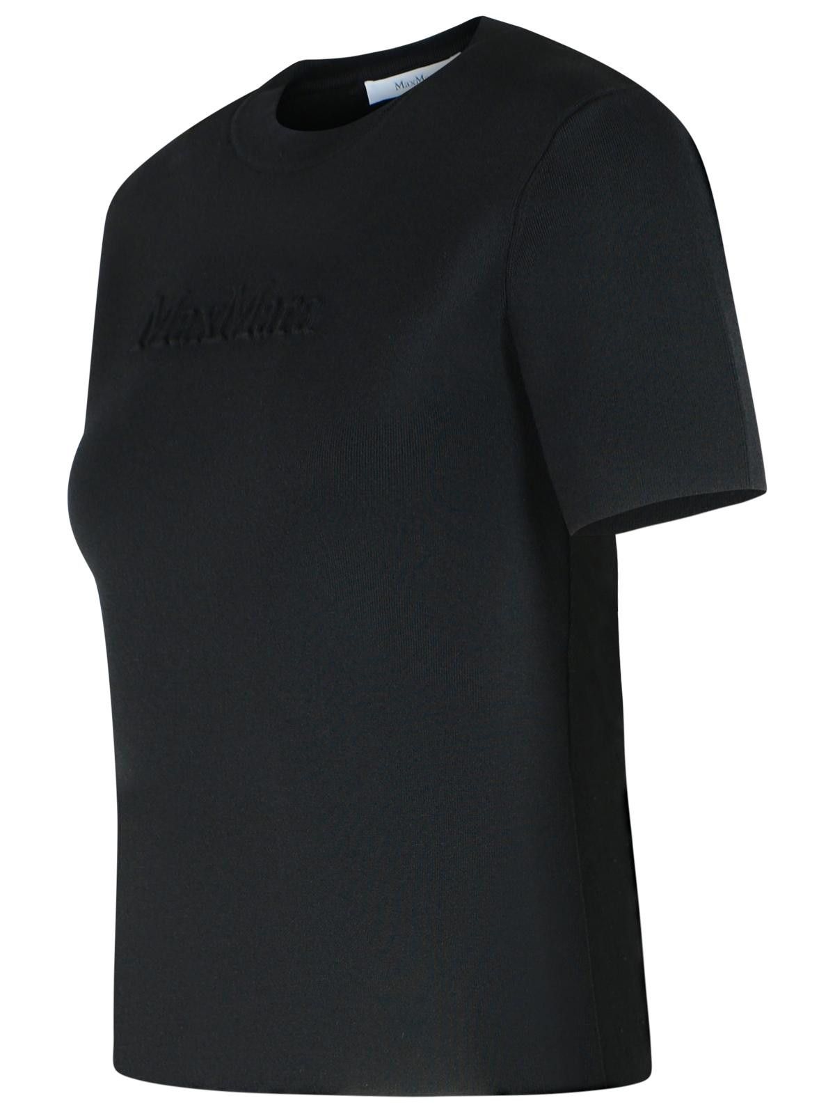 Max Mara MAX MARA 'Adelio' Black Viscose Blend T-Shirt Size M / US 6-8 / IT 42-44 - 2 Thumbnail
