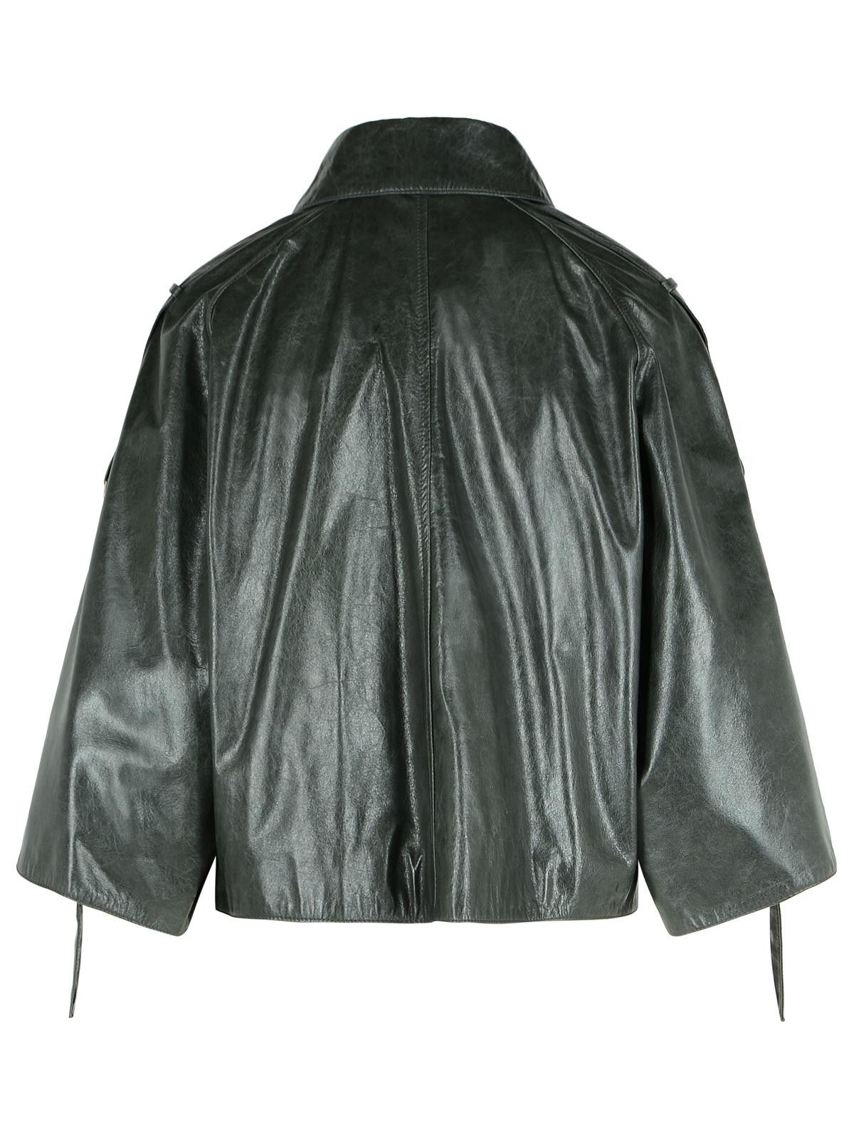 Max Mara MAX MARA 'Tenace' Grey Leather Jacket Size XS / US 0-2 / IT 36-38 - 3 Thumbnail