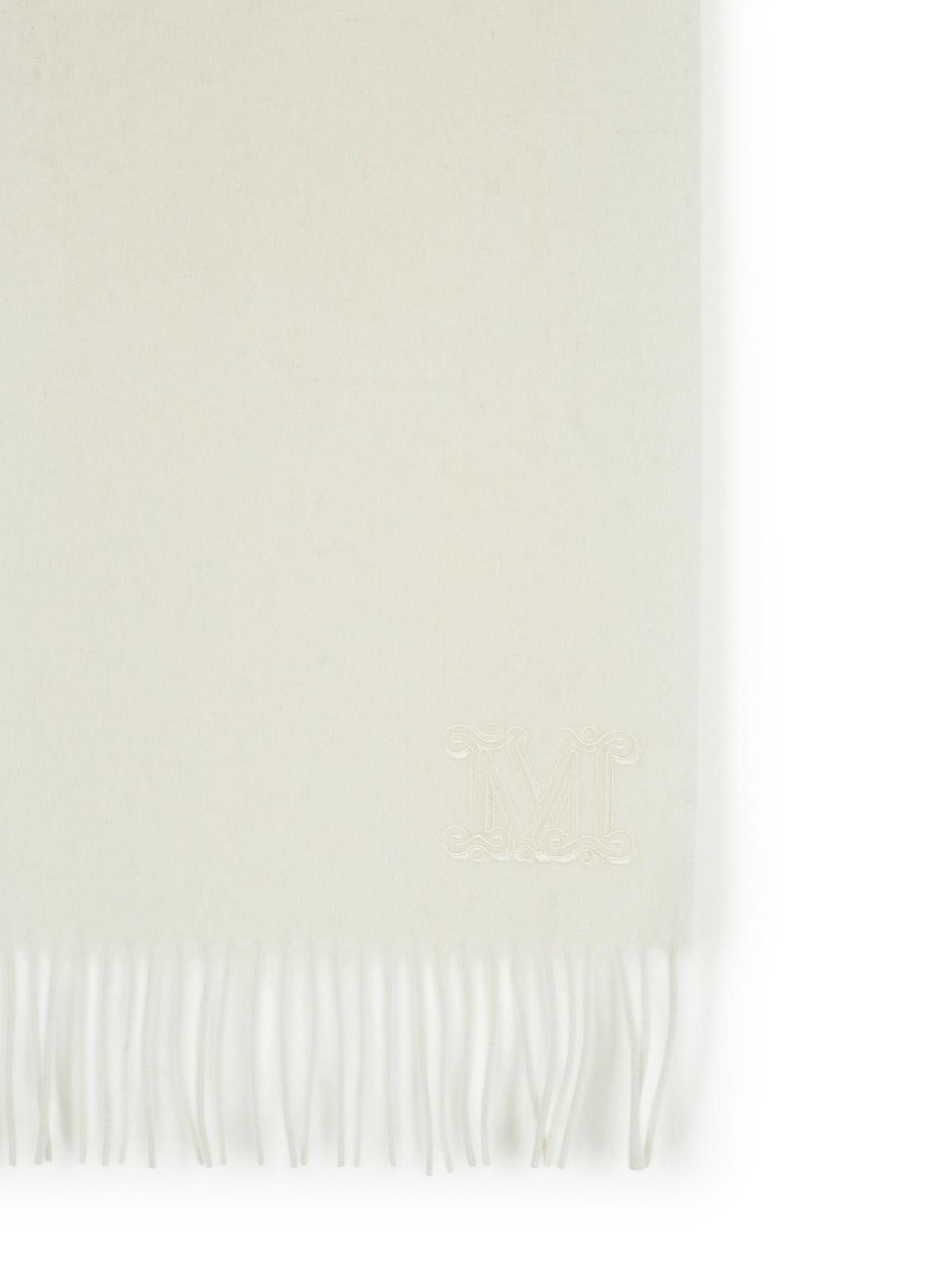 Max Mara MAX MARA 'Wsdalia' Optical White Cashmere Scarf Size ONE SIZE - 3 Thumbnail