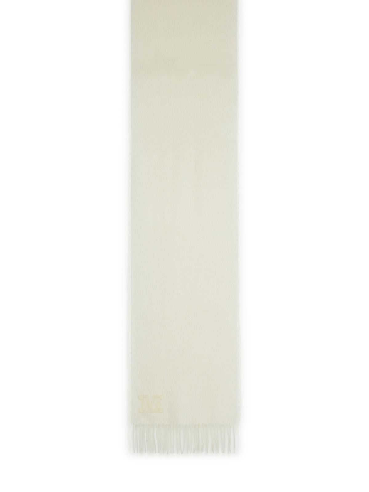 Max Mara MAX MARA 'Wsdalia' Optical White Cashmere Scarf Size ONE SIZE - 2 Thumbnail
