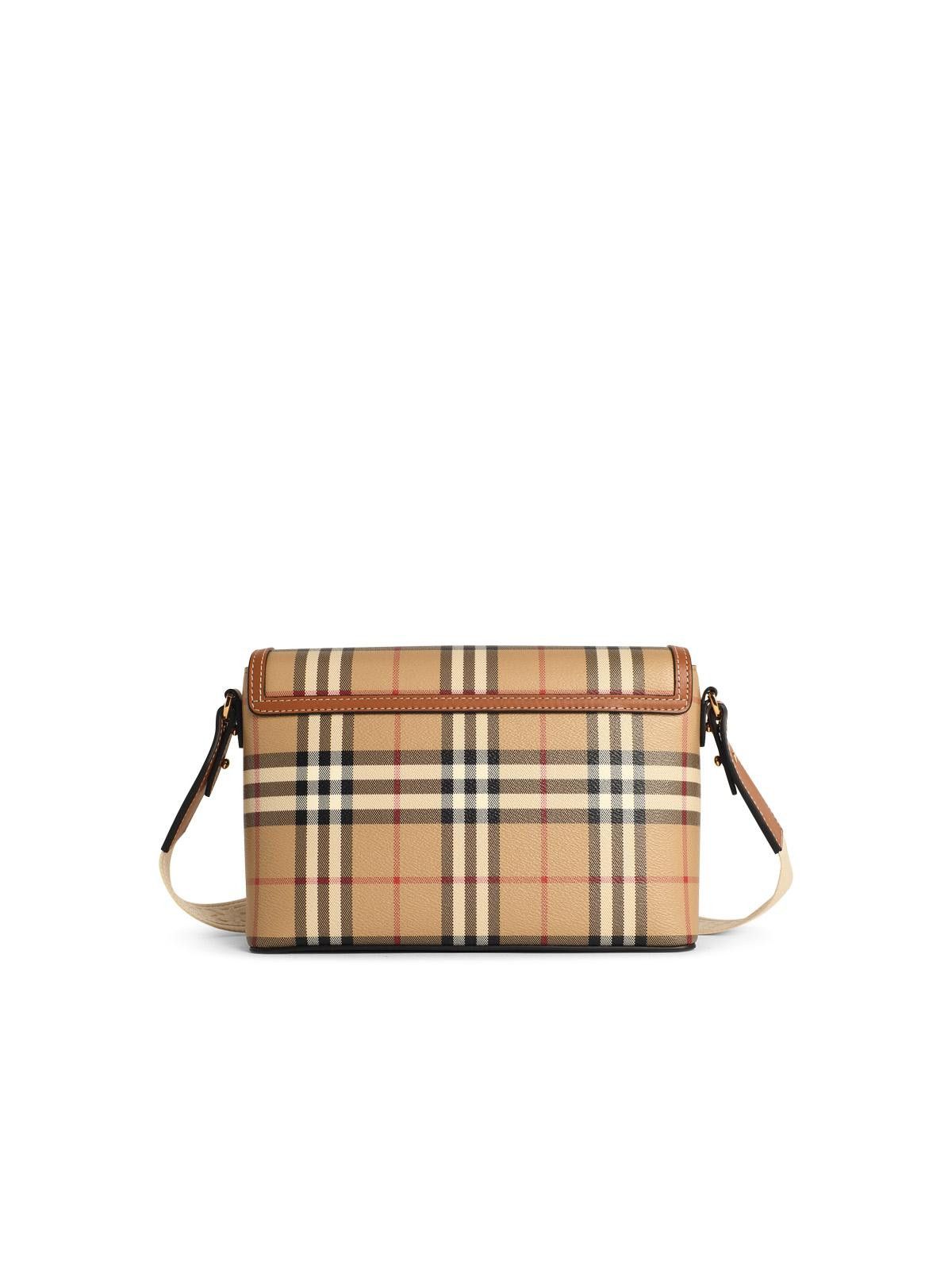 BURBERRY 'Note' Crossbody Bag In Briar Brown Cotton Blend