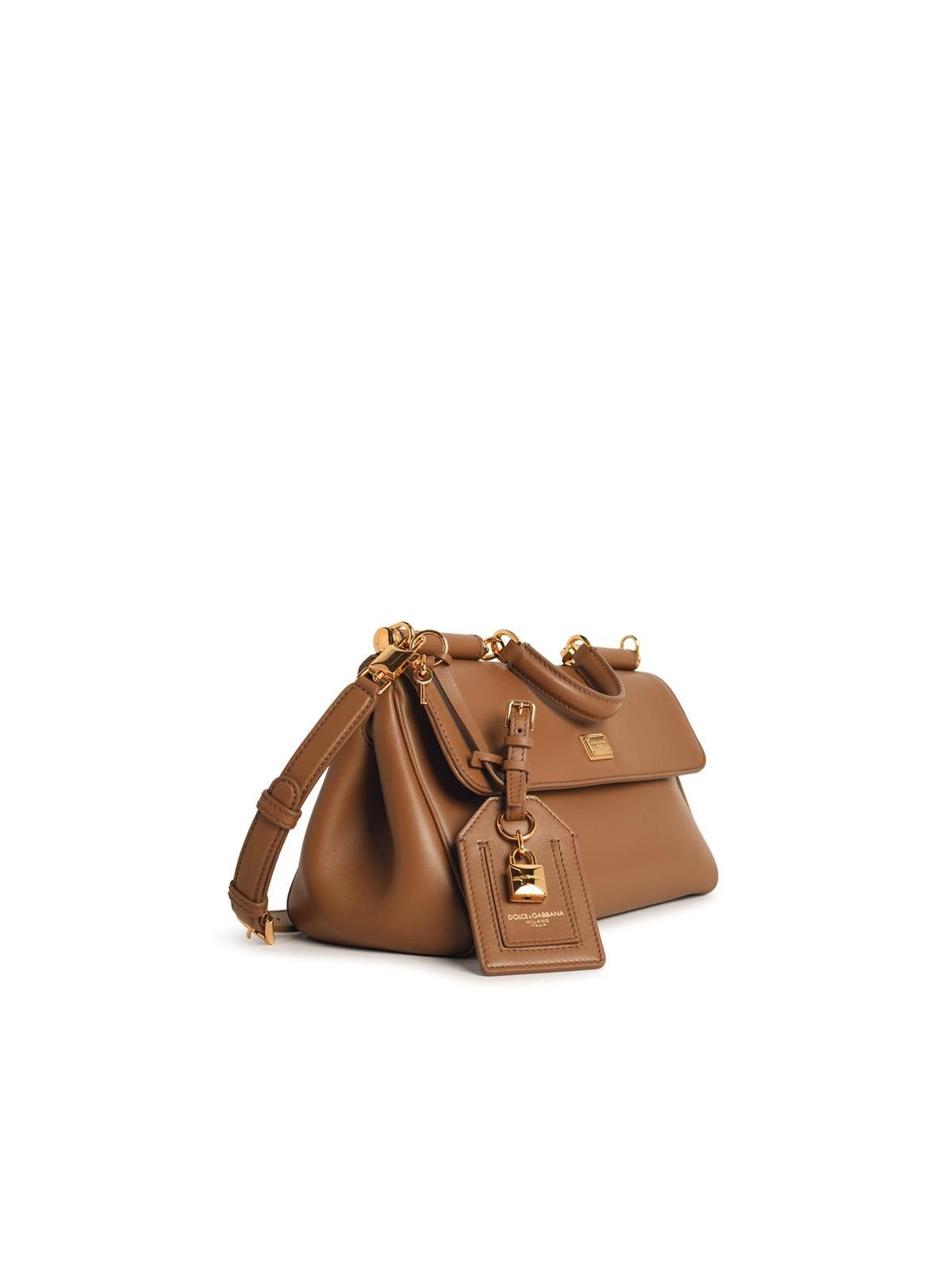 Dolce & Gabbana DOLCE & GABBANA 'My Sicily' Calf Leather 'Plongé' Caramel Handbag Size ONE SIZE - 2 Thumbnail