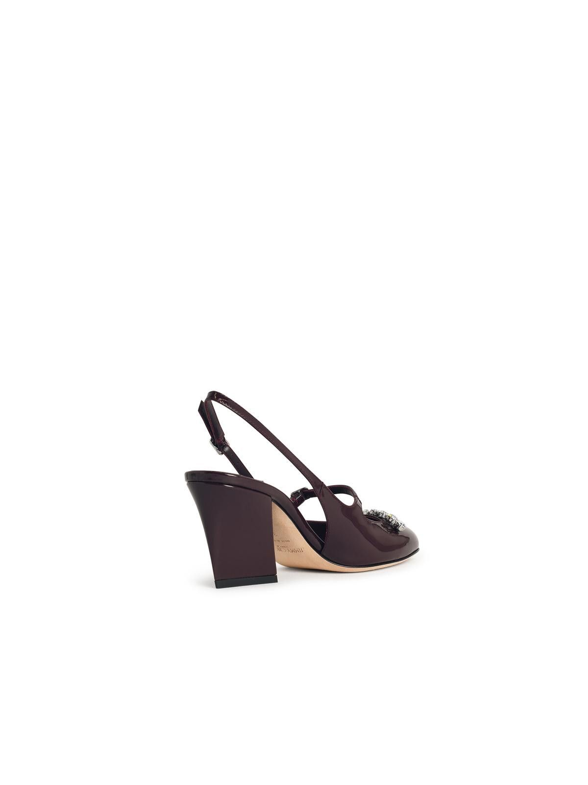 JIMMY CHOO 'Belinda' Deep Merlot Leather Slingbacks