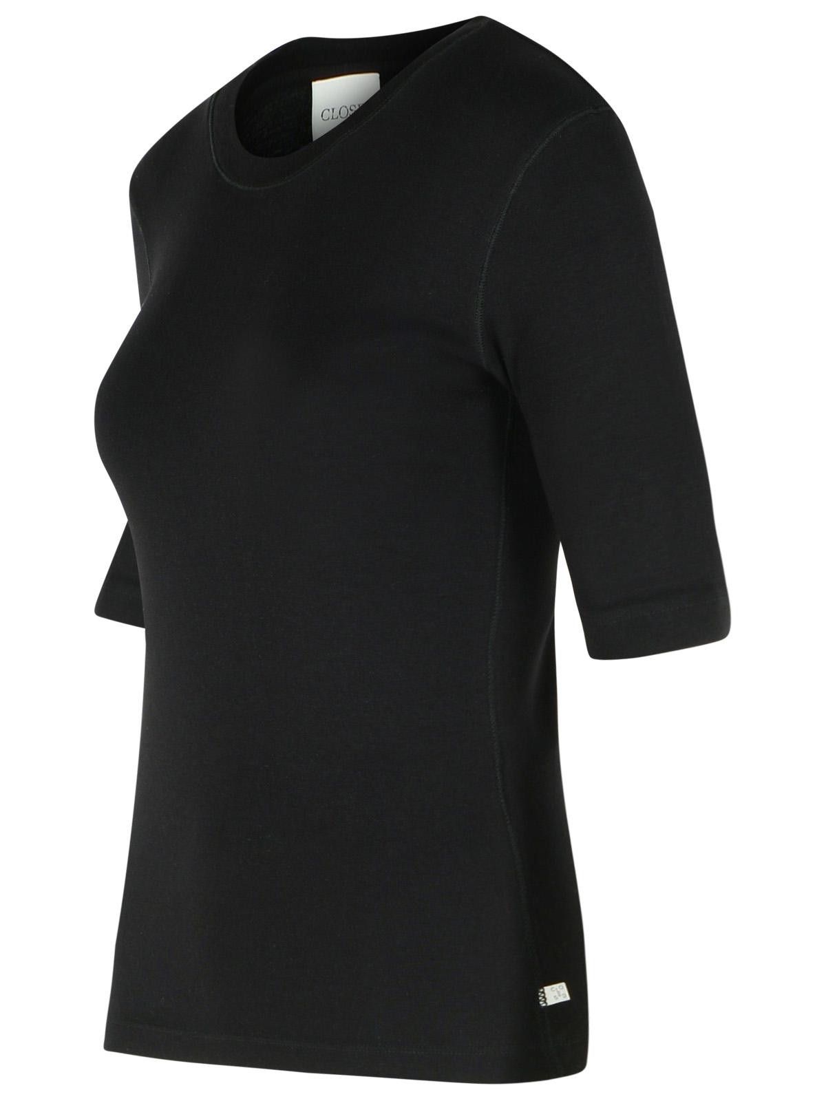 CLOSED CLOSED Black Cotton Blend T-Shirt Size M / US 6-8 / IT 42-44 - 2 Thumbnail