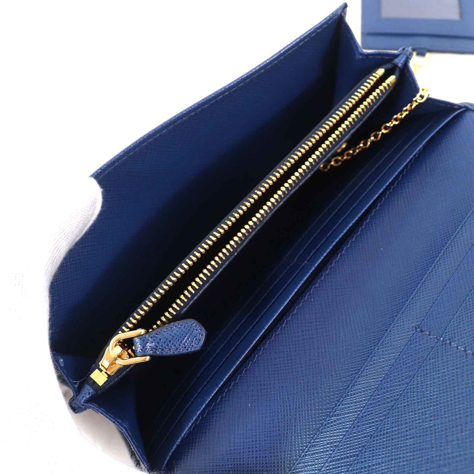 Prada Prada Prada Saffiano Triangolo Leather Wallet Leather Long Wallet Size ONE SIZE - 7 Thumbnail