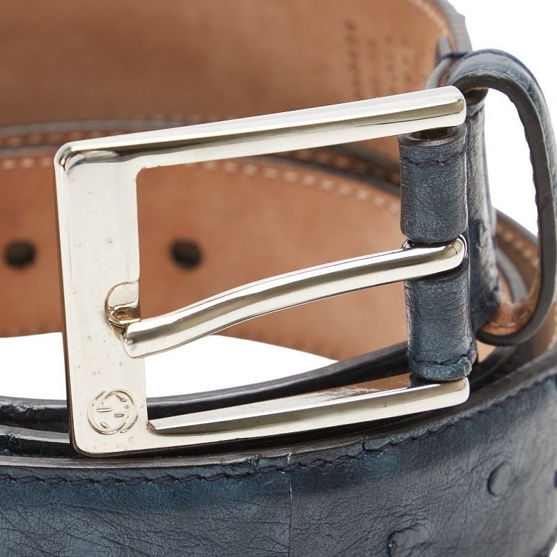 Gucci Gucci Gucci 345658 Ostrich Leather Belt Leather Other 345658 DUTY FREE for USA Size ONE SIZE - 4 Thumbnail