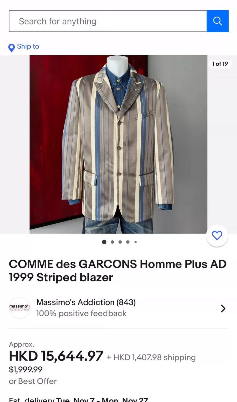 Comme des Garcons comme des garçons striped patchwork blazer Size US M / EU 48-50 / 2 - 3 Thumbnail