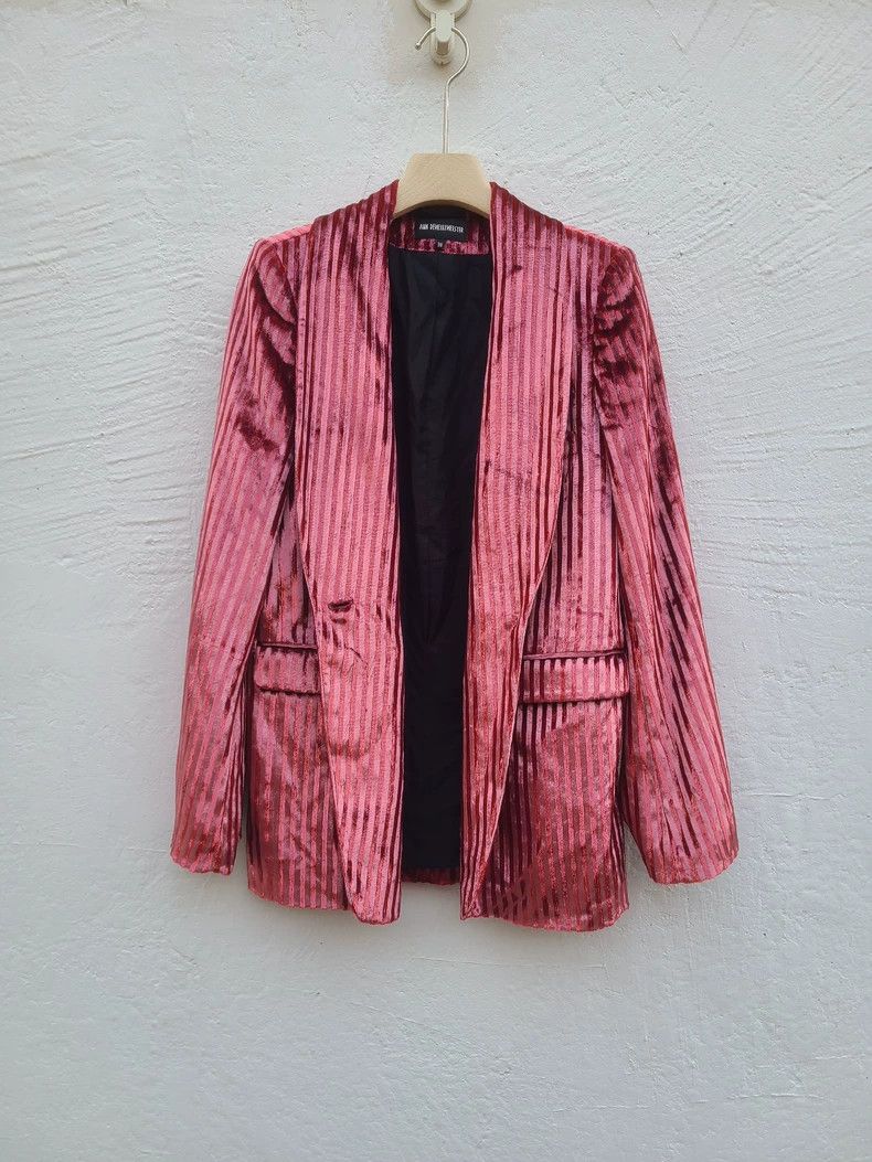 Ann Demeulemeester pink velvet blazer by ann demeulemeester Size US M / EU 48-50 / 2 - 2 Thumbnail