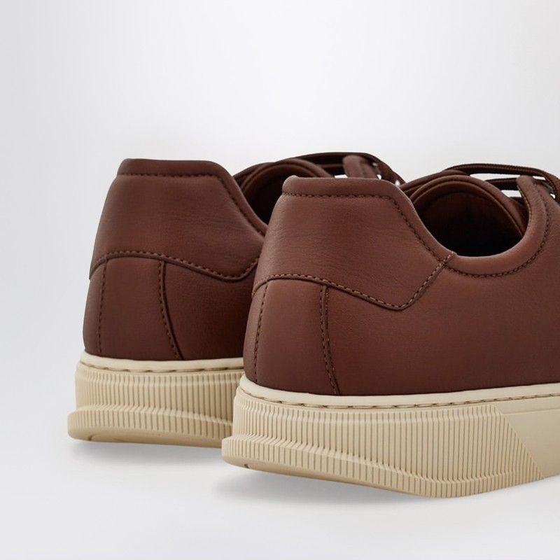 Salvatore Ferragamo Ferragamo Brown Leather Sneakers Size US 6 / EU 39 - 2 Thumbnail