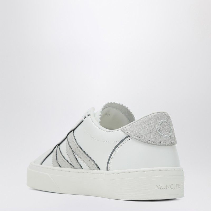 Moncler Moncler White Leather Monaco2 Sneakers Size US 7 / IT 37 - 2 Thumbnail