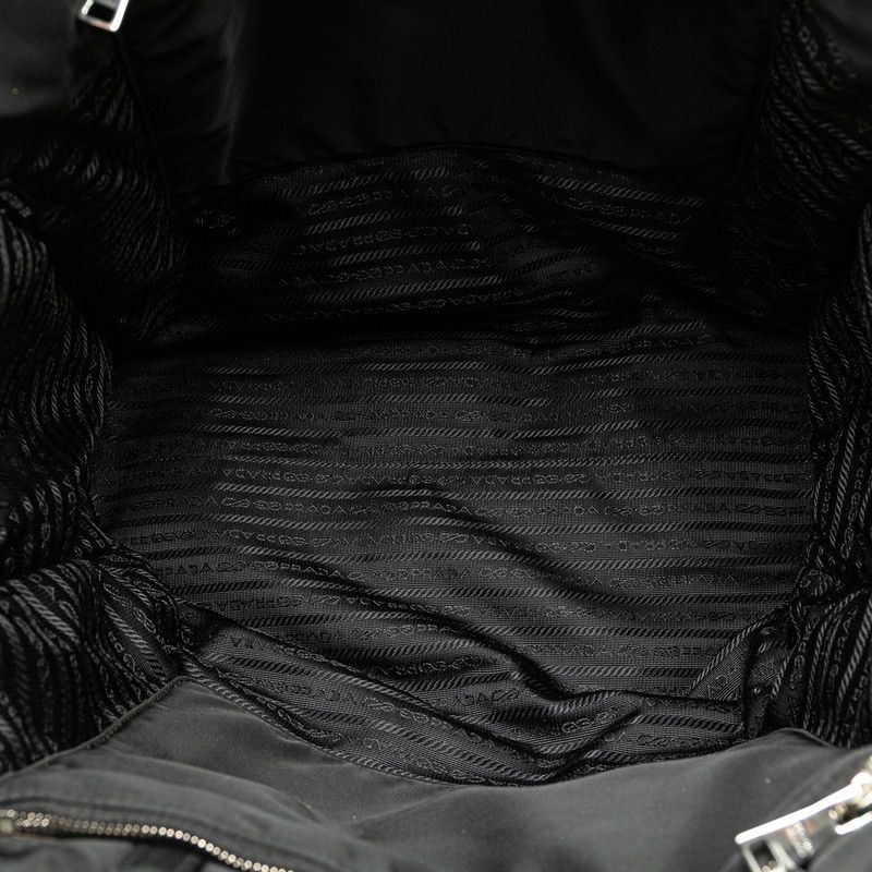 Prada Prada Prada Triangle Logo Plate Nylon Leather Tote Bag Leather Tote Bag 1BG421 Size ONE SIZE - 6 Thumbnail