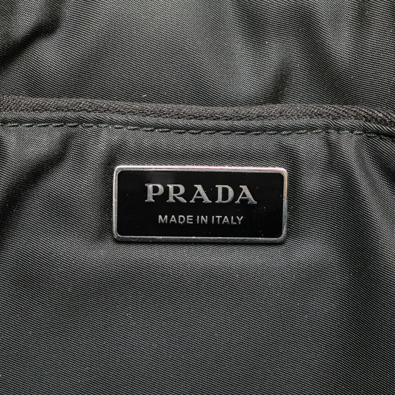 Prada Prada Prada Triangle Logo Plate Nylon Leather Tote Bag Leather Tote Bag 1BG421 Size ONE SIZE - 8 Thumbnail
