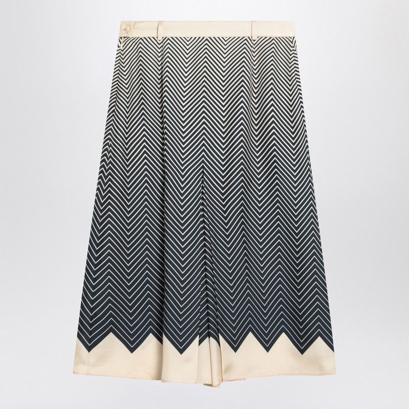 Valentino Valentino Blue/Ivory Silk Skirt Size 27" / US 4 / IT 40 - 2 Thumbnail