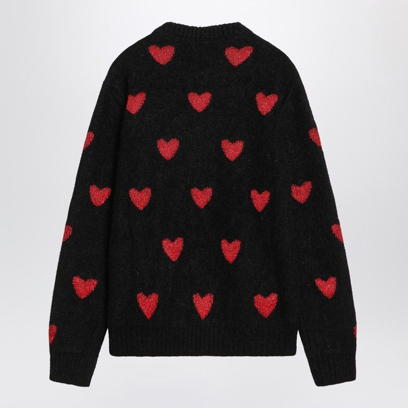 Valentino Valentino Jacquard Heart Pattern Sweater Black/Red Size US L / EU 52-54 / 3 - 2 Thumbnail