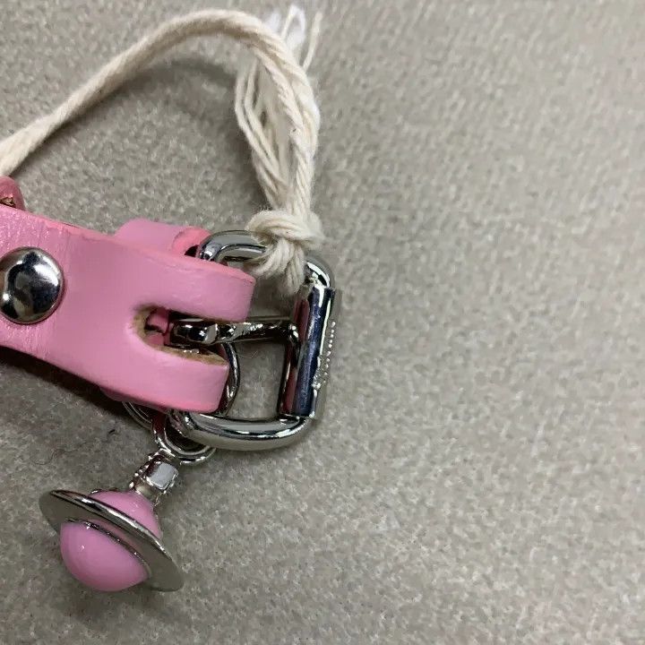 Vivienne Westwood Vivienne Westwood Pink Leather Choker with Saturn Pendant 0079 Size ONE SIZE - 9 Thumbnail
