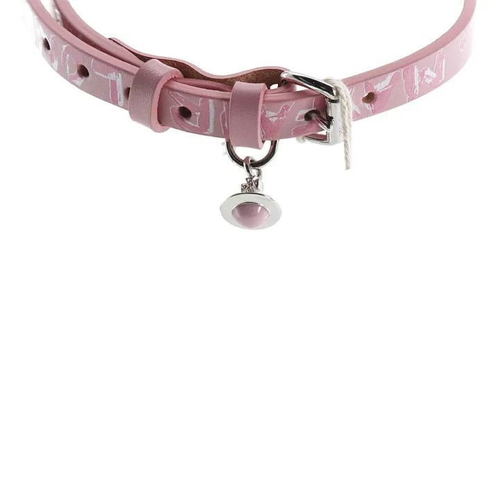 Vivienne Westwood Vivienne Westwood Pink Leather Choker with Saturn Pendant 0079 Size ONE SIZE - 3 Thumbnail