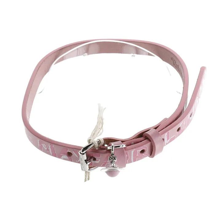Vivienne Westwood Vivienne Westwood Pink Leather Choker with Saturn Pendant 0079 Size ONE SIZE - 2 Thumbnail