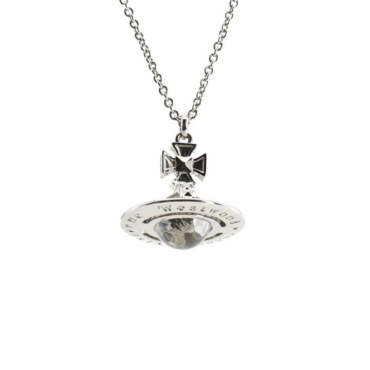 Vivienne Westwood Vivienne Westwood Saturn Pendant Necklace in Silver 0079 Size ONE SIZE - 2 Thumbnail