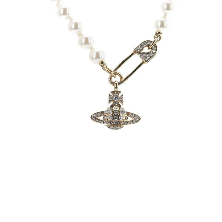 Vivienne Westwood Vivienne Westwood Lucrece Gold Safety Pin Necklace 0079 Size ONE SIZE - 2 Thumbnail