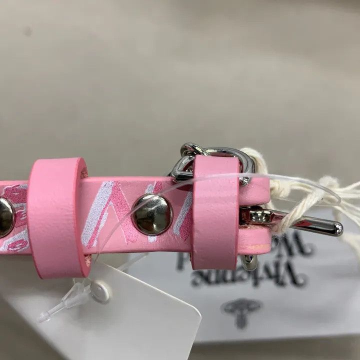Vivienne Westwood Vivienne Westwood Pink Leather Choker with Saturn Pendant 0079 Size ONE SIZE - 7 Thumbnail