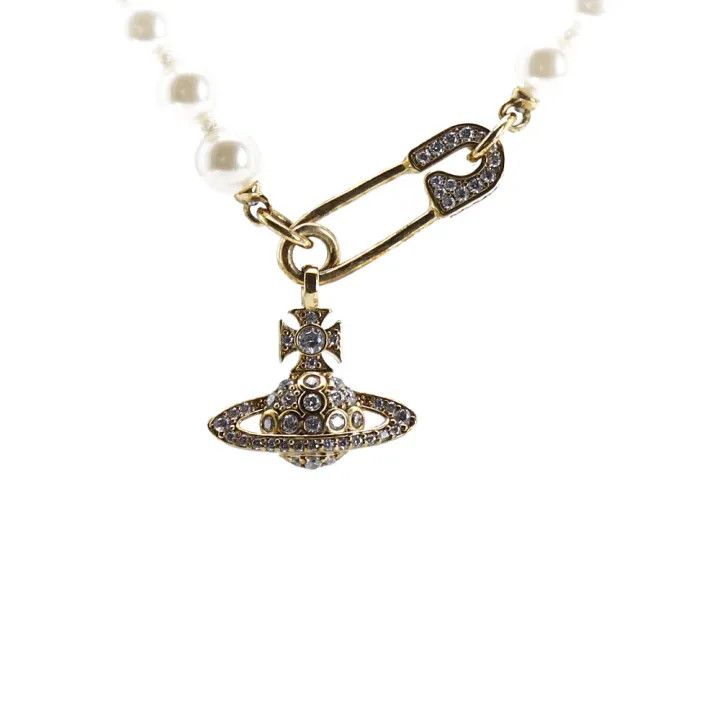 Vivienne Westwood Vivienne Westwood Lucrece Gold Saturn Pin Necklace 0079 Size ONE SIZE - 2 Thumbnail