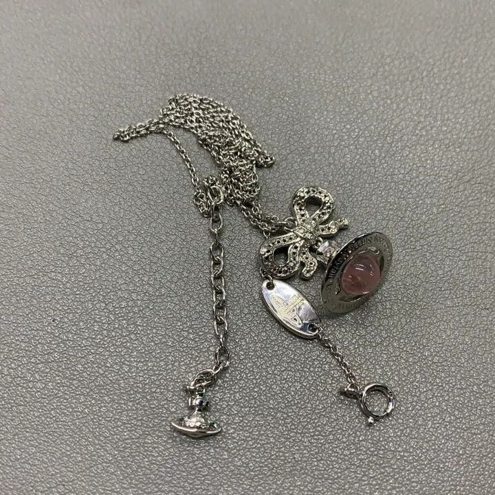 Vivienne Westwood Vivienne Westwood Octavie Bow Saturn Pendant Necklace 0079 Size ONE SIZE - 7 Thumbnail