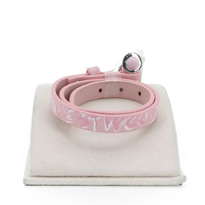 Vivienne Westwood Vivienne Westwood Pink Leather Choker with Saturn Pendant 0079 Size ONE SIZE - 2 Thumbnail