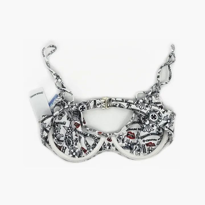 Chrome Hearts Chrome Hearts Patterned White Bra with Thin Straps 0079 Size US M / EU 48-50 / 2 - 3 Thumbnail