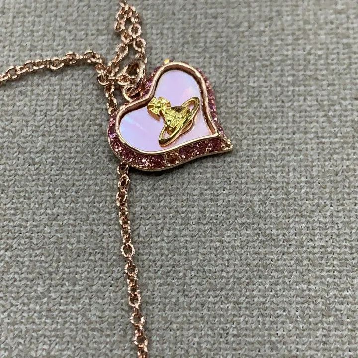 Vivienne Westwood Vivienne Westwood Heart Pearl Brass Necklace 0079 Size ONE SIZE - 3 Thumbnail
