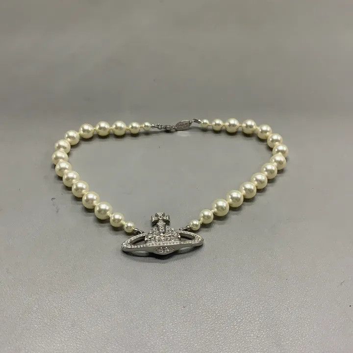 Vivienne Westwood Vivienne Westwood Pearl Relief Choker Necklace 0079 Size ONE SIZE - 9 Thumbnail