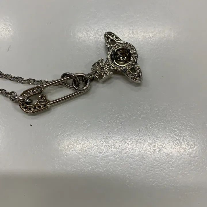 Vivienne Westwood Vivienne Westwood Lucrece Crystal Safety Pin Necklace 0079 Size ONE SIZE - 3 Thumbnail