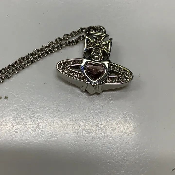 Vivienne Westwood Vivienne Westwood Pink Saturn Pendant Necklace 0079 Size ONE SIZE - 2 Thumbnail