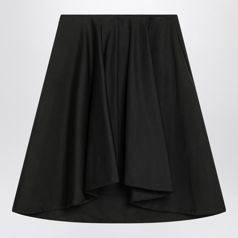 スカート ALEXANDER MCQUEEN FLARED BLACK SKIRT IN SILK BLEND Alexander Mcqueen Flared Black Skirt In Silk Blend