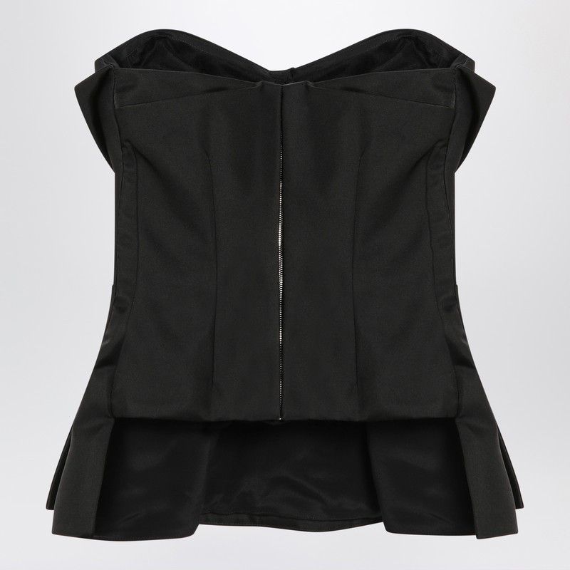Alexander McQueen Alexander Mcqueen Black Corset Top In Silk Blend Size S / US 4 / IT 40 - 2 Thumbnail