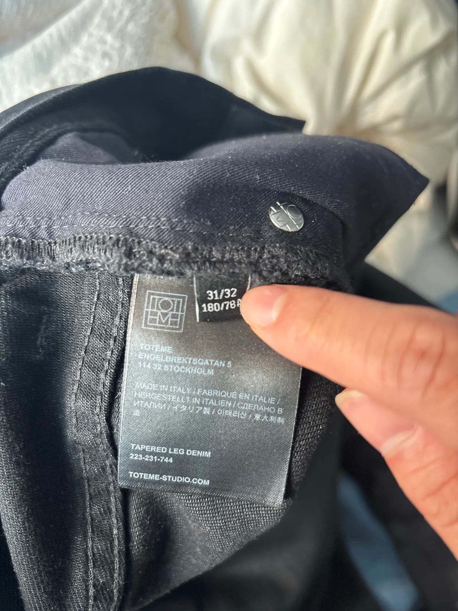 Toteme Toteme Coated black tapered Jeans Size 31" - 3 Thumbnail