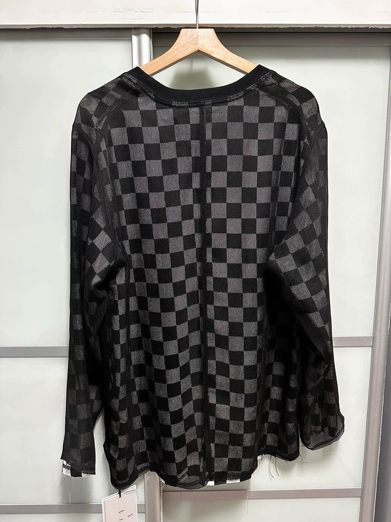 Anonymous Club black checkered long sleeve t-shirt Size US M / EU 48-50 / 2 - 2 Thumbnail
