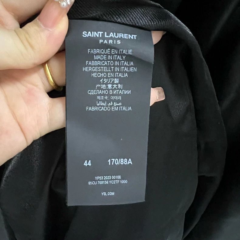 Saint Laurent Paris black double-breasted leather coat by saint laurent Size US M / EU 48-50 / 2 - 4 Thumbnail
